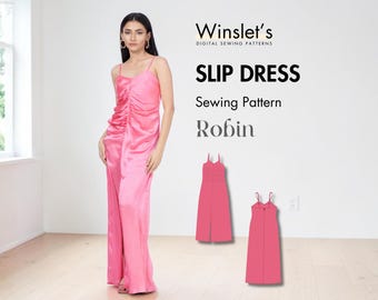 Slit Dress Pattern| Beginner Dress Pattern| Slip Dress Pattern| Prom Dress Pattern | PDF Dress Sewing Pattern for Women| Thigh-High Slit
