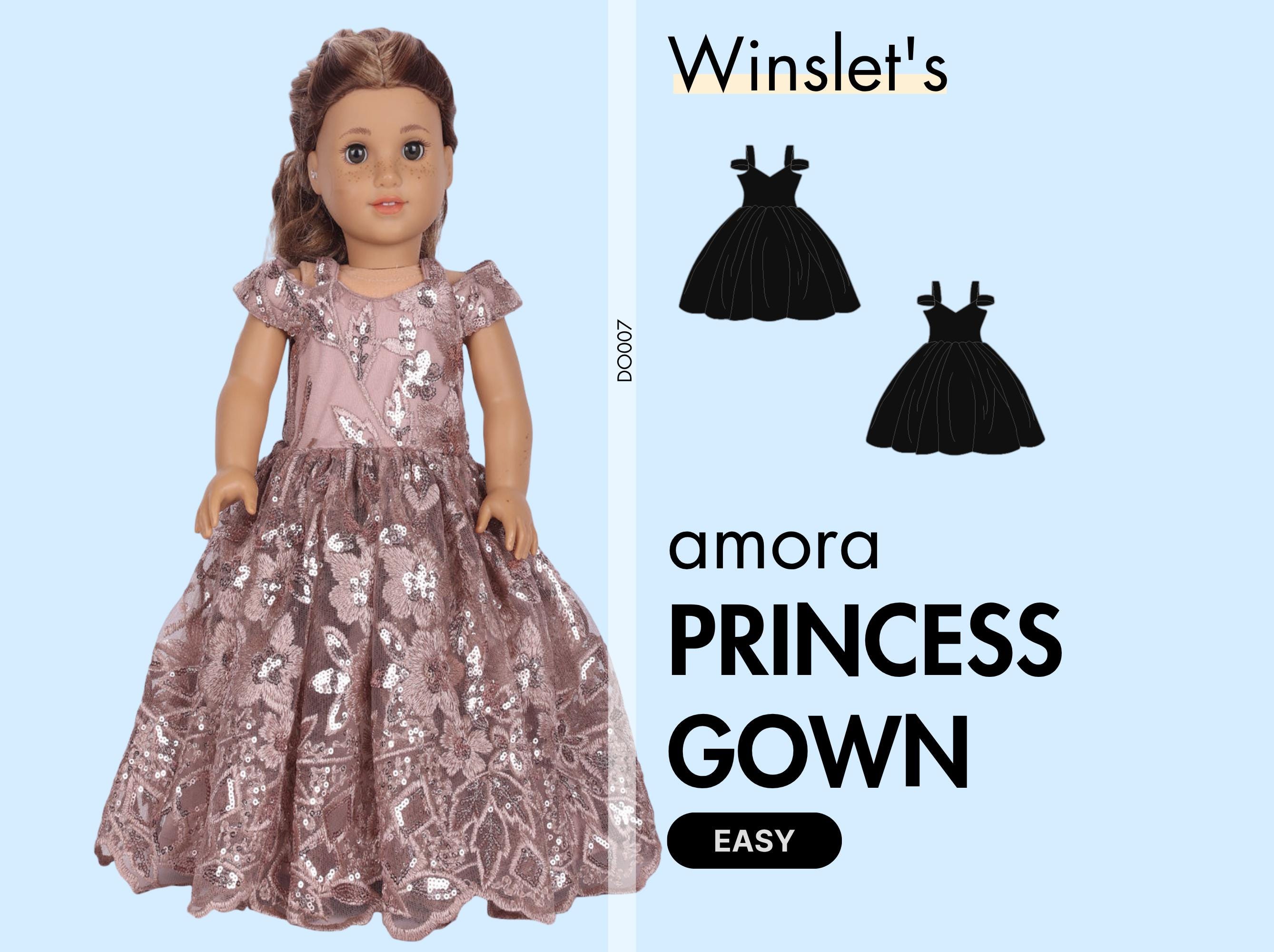 Doll Princess Gown Sewing Pattern| Easy 18" Doll Dress With Cold Shoulder  Sleeves| Full-length Doll Dress With Sparkling Details|instant PDF - Etsy