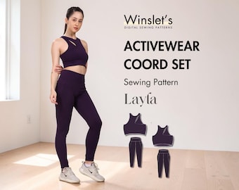 Activewear Co-ord Set Pattern | Cutout Sports Bra and Leggings Coord Set Sewing Pattern| Co-ord Set Pattern for Women| Easy Beginner Pattern