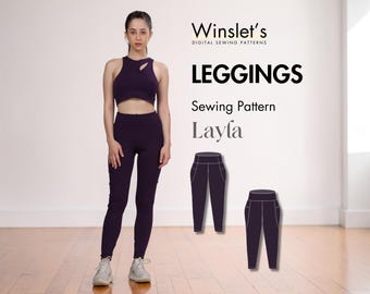 Leggings Sewing Pattern for Women| High-waisted Leggings with Side Pockets| Workout And Running Leggings Pattern| Yoga Leggings PDF Pattern