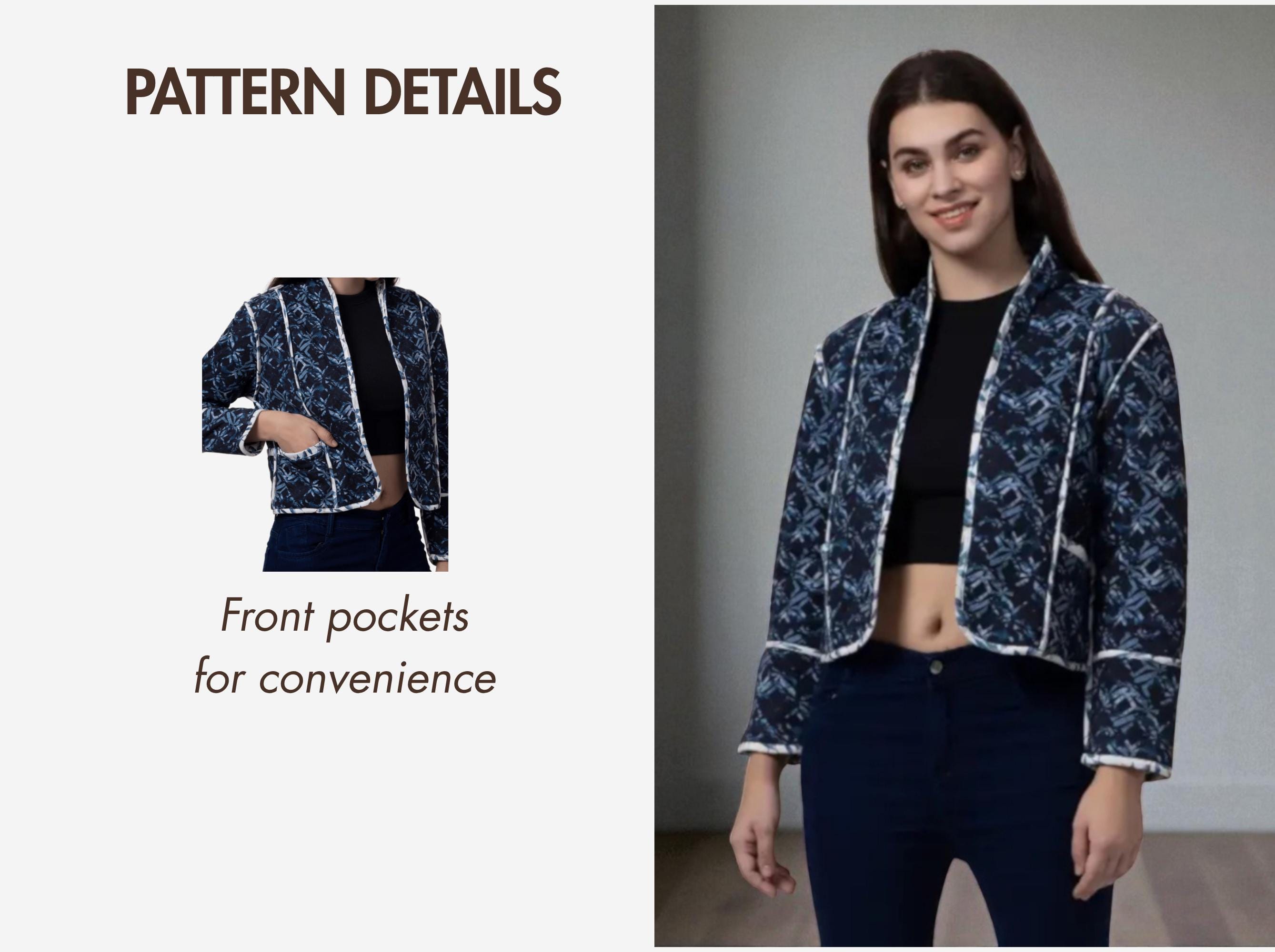 Cozy Quilted Jacket Sewing Pattern| Quilted Jacket PDF Pattern ...