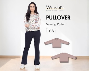 Sweater Pattern, Long Sleeve Top Pattern, Sweatshirt pattern by Winslet's, Easy Sewing Pattern, Digital Pattern, sewing pattern for women