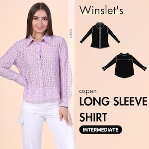 Button Down Shirt Pattern| Shirt Pattern| Shirt Sewing Pattern for Women| Long Sleeve Top Pattern| Shirt Digital Pattern PDF