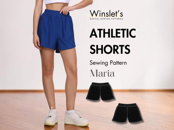 Training Shorts Pattern | Relaxed-fit Running Shorts Sewing Pattern for Women| Easy Shorts Sewing Pattern| Elastic Waist Band Shorts| PDF