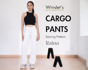 Cargo Pants Pattern, Cargo Trousers Pattern, Simple Pants Pattern, Digital Pattern, Instant Download ,Easy Pants Pattern for women