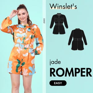 Playsuit Pattern, Romper Pattern, Short Jumpsuit Pattern, Jumpsuit Sewing Pattern, Beginner Sewing Pattern for Women, Summer Jumpsuit