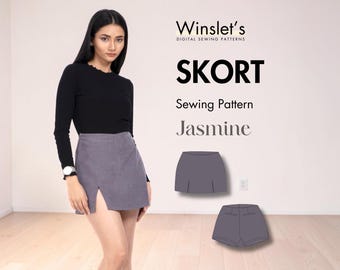 Skort Pattern, Mini Skirt Pattern, Digital Pattern, Girls Skort Sewing Pattern, Skort Pattern for Beginners, PDF Summer Skort Pattern