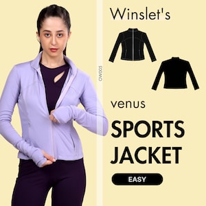 High Collar Sports Jacket Sewing Pattern – Slim Fit Zip-up