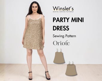 Mini Dress Pattern | Party Dress Pattern| Slip Dress Pattern| Digital Dress Sewing Pattern for Women| Prom Dress Pattern| Short Dress