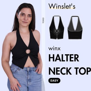 Halter Neck Top Pattern, Halter Top Pattern, Crop Top Pattern, Instant PDF Download, Backless top pattern, Printable pattern