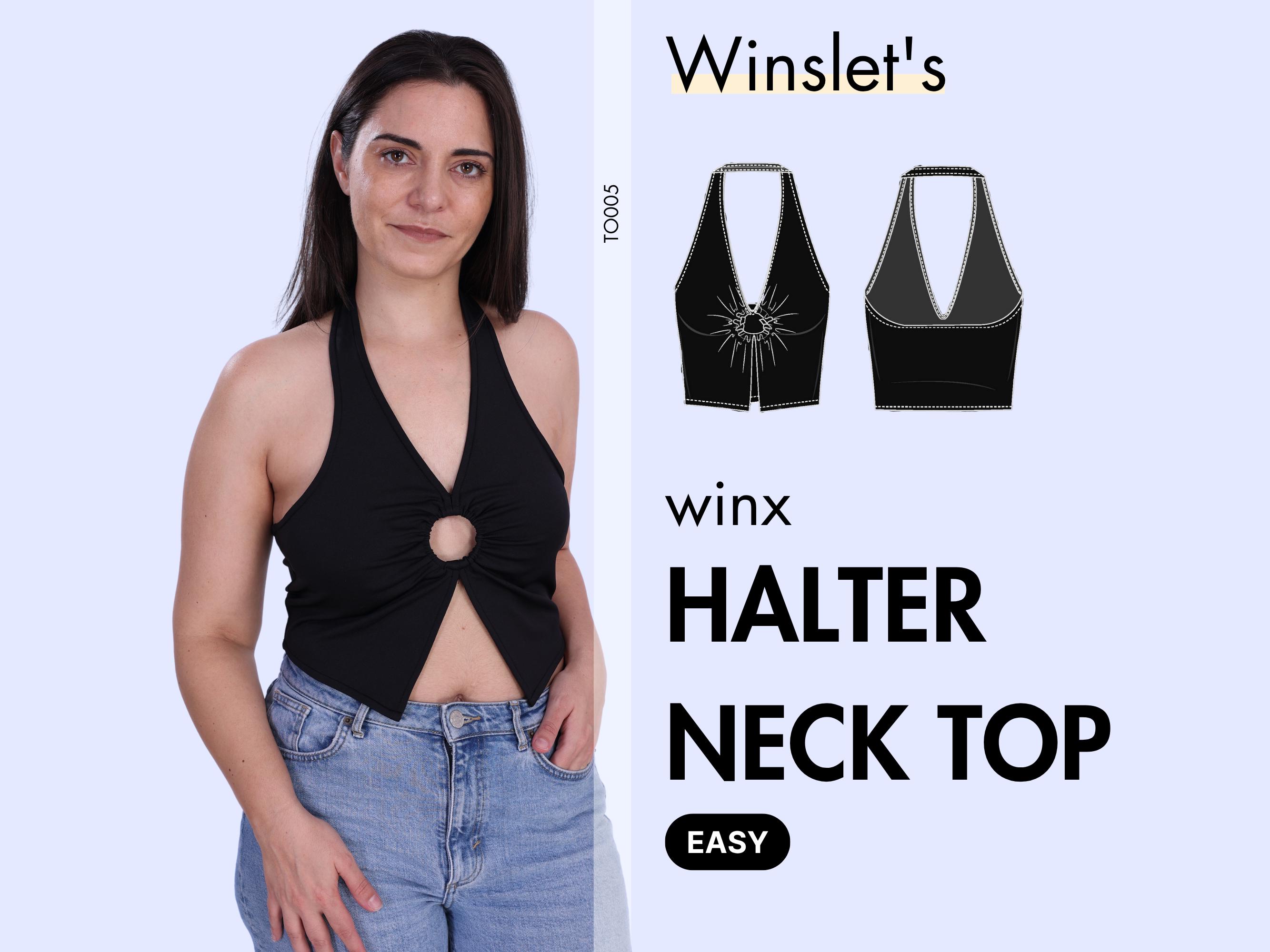 Halter Neck Top Pattern, Halter Top Pattern, Crop Top Pattern, Instant PDF Download, Backless top pattern, Printable pattern