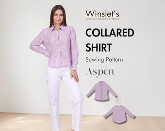 Shirt Pattern Women, Shirt Pattern, Button Up Shirt Pattern, Sewing Patterns, Sewing patterns Women, Blouse Pattern, Top Pattern PDF