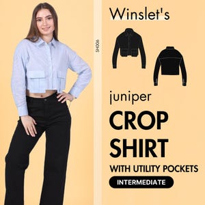 Shirt Pattern| Crop Top Pattern| Shirt Sewing Pattern for Women| Long Sleeve Top Pattern| Shirt Digital Pattern PDF