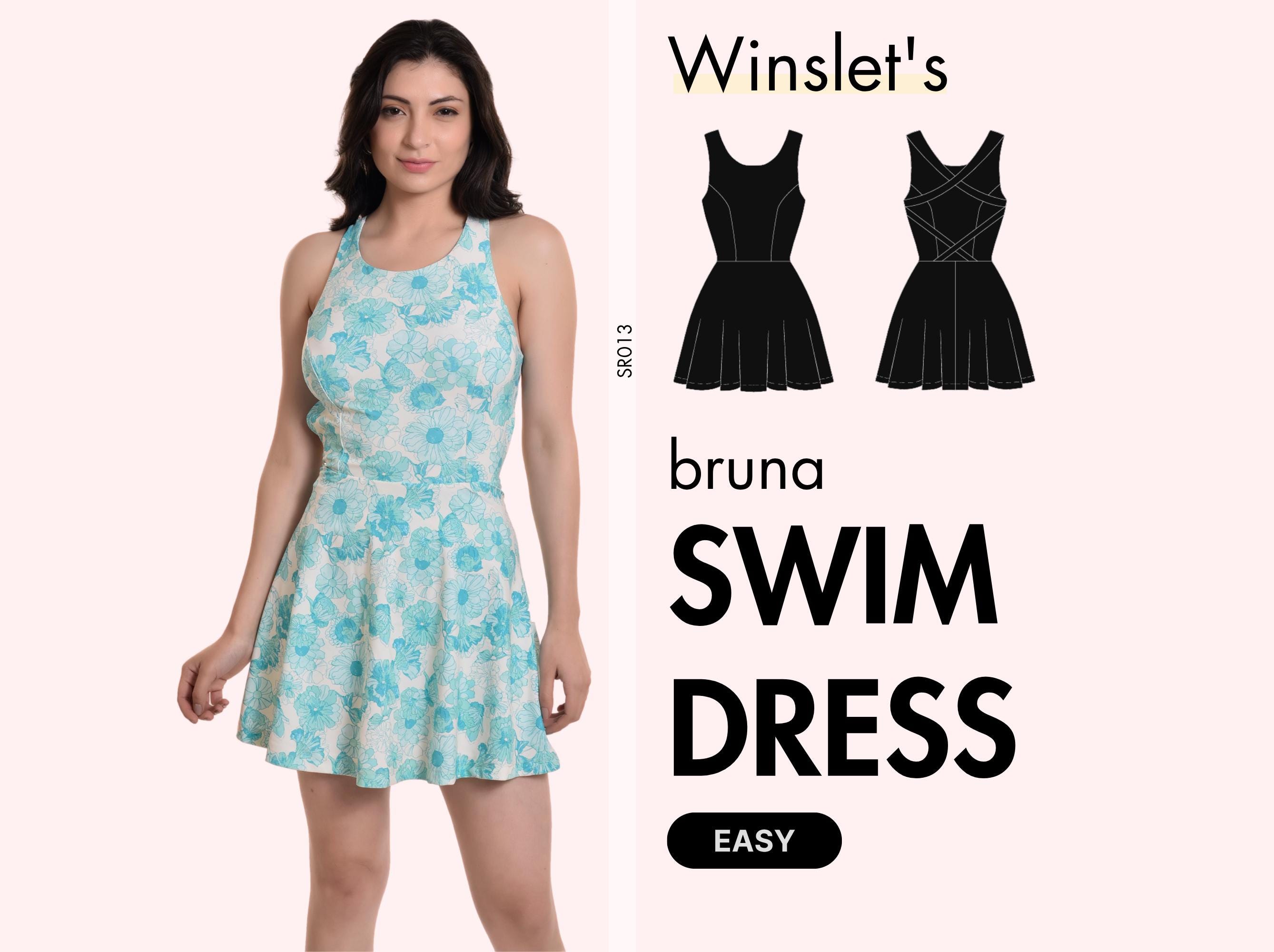 Easy Swim Dress Pattern| Flattering Fit, Pockets, Crisscross Back &  Built-in Shorts| Swimwear Sewing Pattern for Women| Instant PDF Download