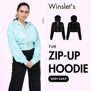 Hoodie Pattern 2025, Easy Sewing Pattern for Women, Zip-Up Hoodie Pattern, Easy Sweatshirt Sewing Pattern, Instant Download, US Sizes 02-32