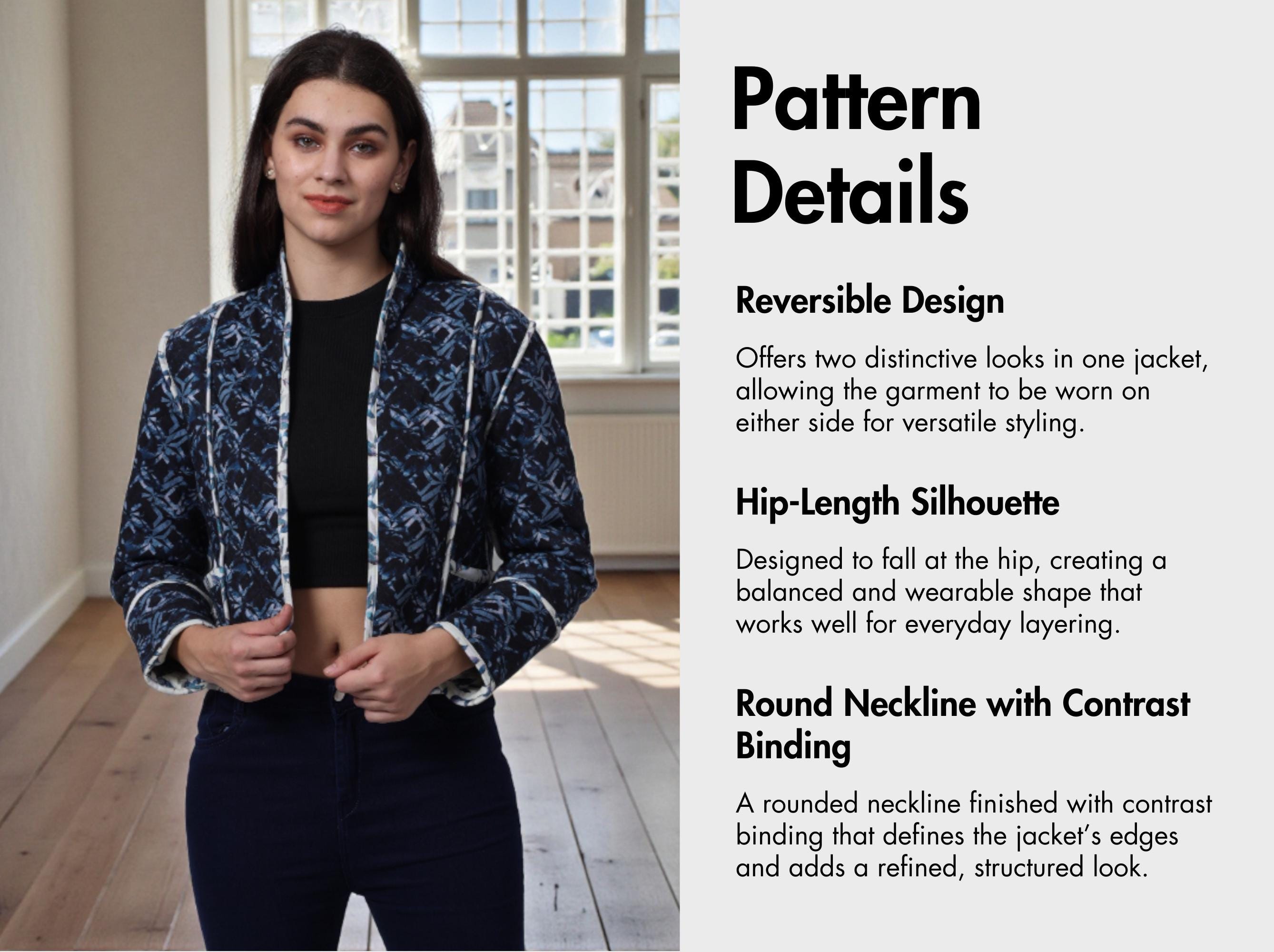 Cozy Quilted Jacket Sewing Pattern| Quilted Jacket PDF Pattern ...