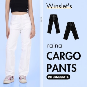 Cargo Pants Pattern, Cargo Trousers Pattern, Simple Pants Pattern, Digital Pattern, Instant Download ,Easy Pants Pattern for women