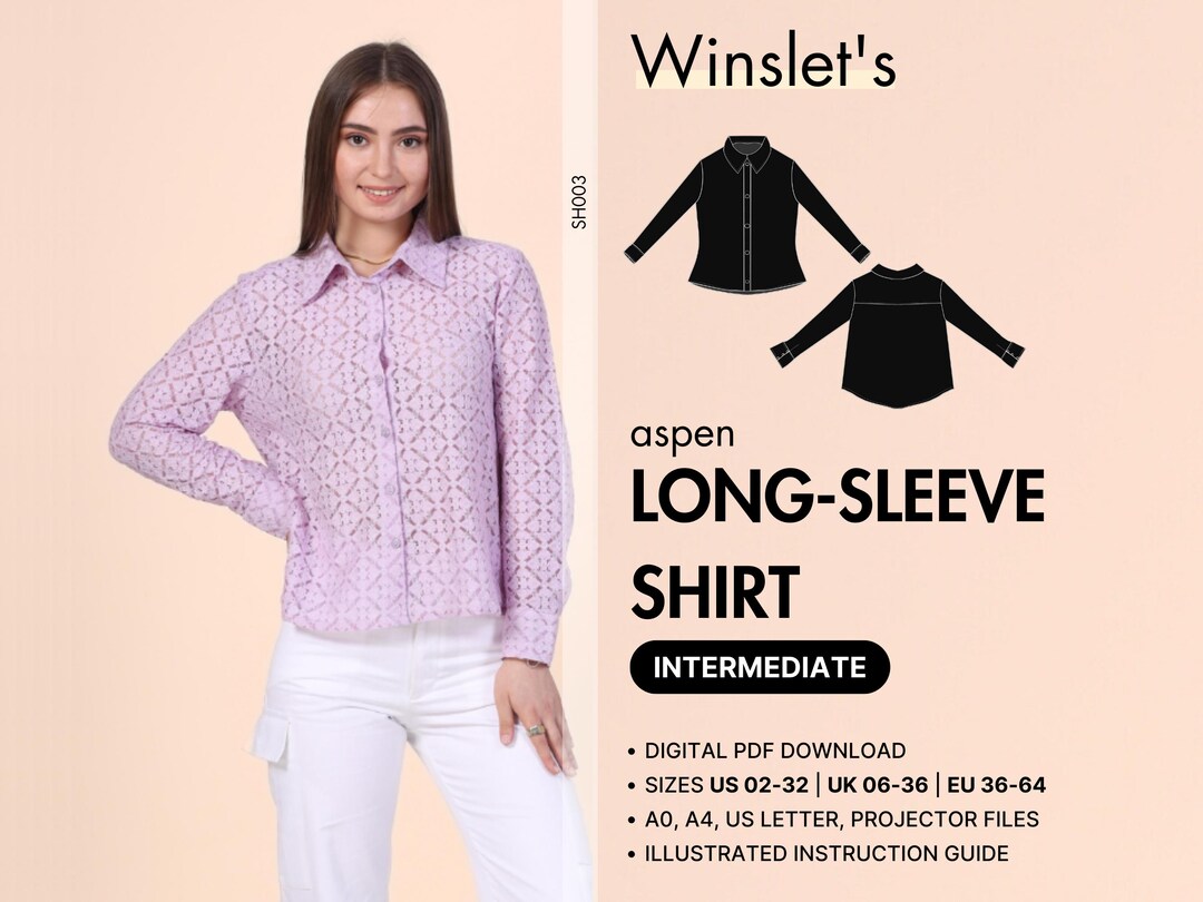 Button Down Shirt Pattern Shirt Pattern Shirt Sewing Pattern for