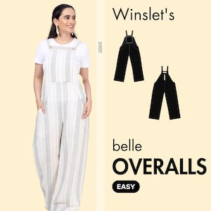 Overalls Pattern, Easy Sewing Pattern, Jumpsuit Sewing Pattern for Women, Overall Jumpsuit Pattern Beginners, Overalls Pattern