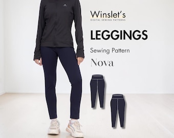 Leggings Pattern, High Waist Leggings Sewing Pattern for Women, High Rise Leggings, Easy Leggings Sewing Pattern, High Waisted Leggings PDF