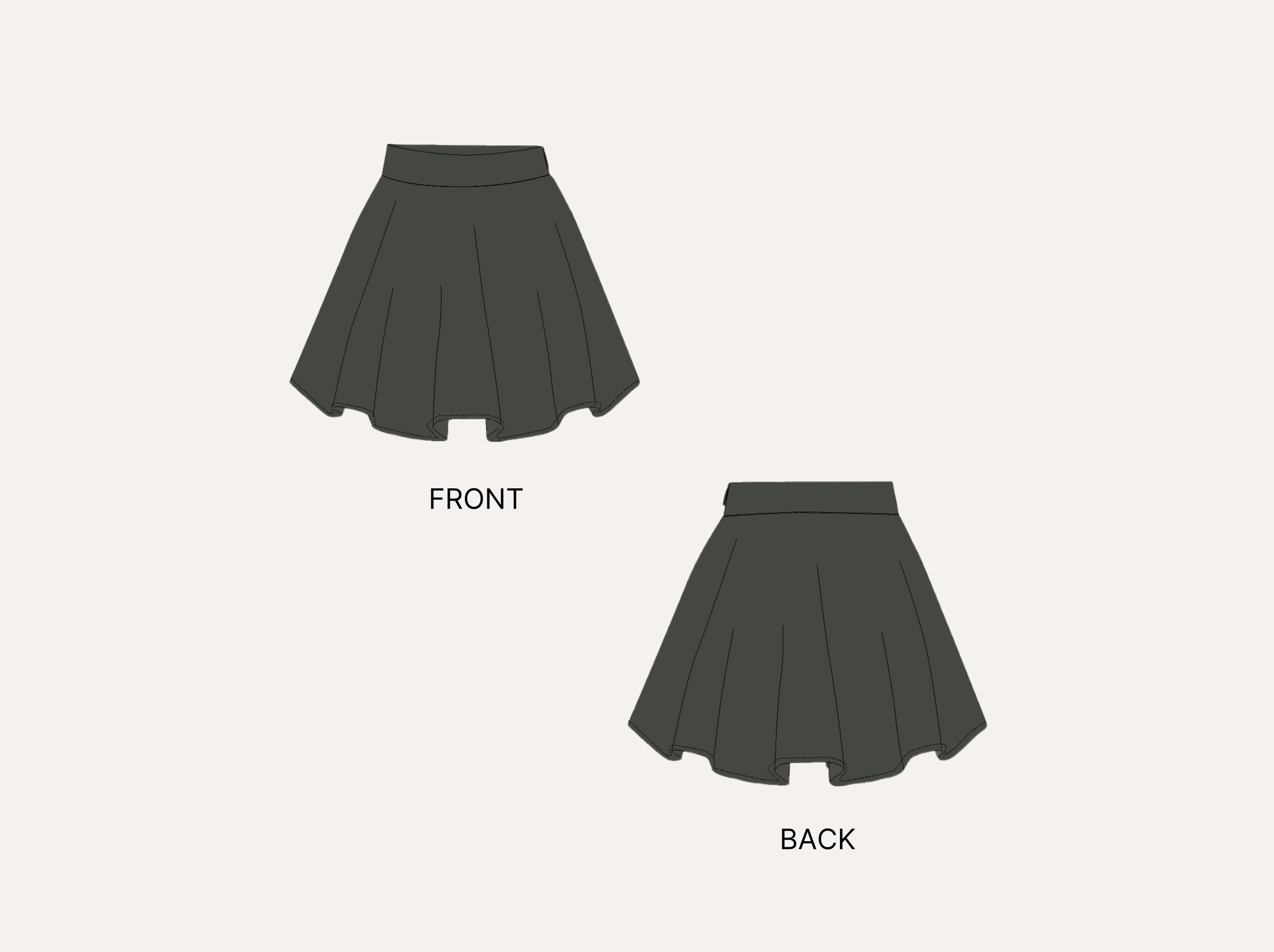 Easy Skirt Sewing Pattern for Women, Mini Skater Skirt Pattern