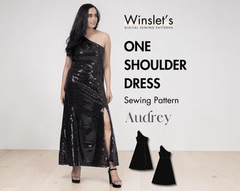 One Shoulder Dress Pattern| Maxi Dress Pattern| Prom Dress Pattern| Evening Dress Pattern| Digital Pattern PDF Women