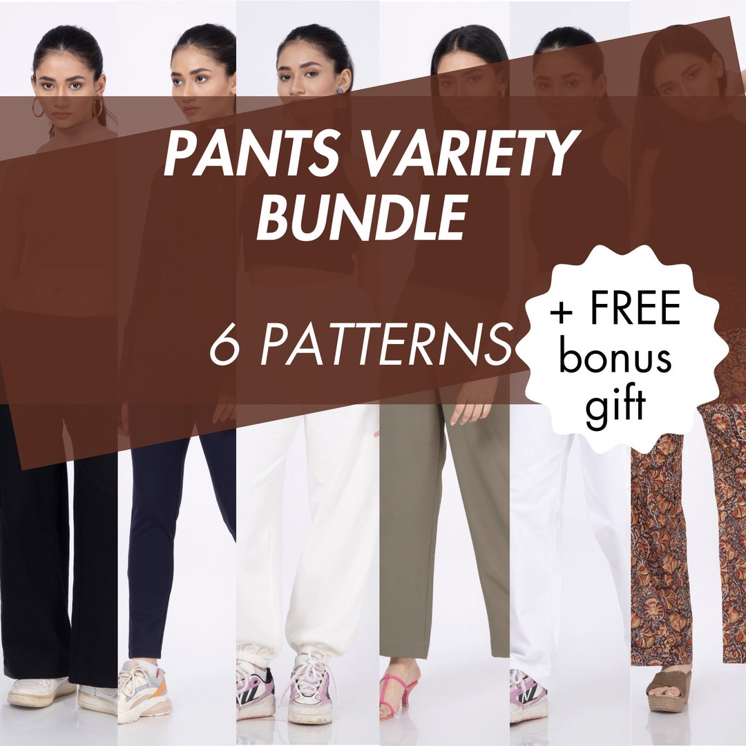 Pants Pattern Bundle, Easy Trousers Pattern Bundle, Wide Leg Pants, Cargo Pants, Formal Trousers, Leggings, Joggers, Y2K Sweatpants