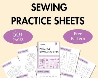 Sewing Practice Sheets, Learn to Sew, Paper Sewing Sheets, Beginner Sewing Pattern Free, Sewing Letters, Kids Sewing, Instant Download PDF