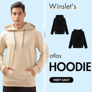 Hoodie Sewing Pattern for Men| Pullover Hoodie with Pockets| Easy Hoodie Pattern with Adjustable Strings| Men's Loungewear Pattern| PDF