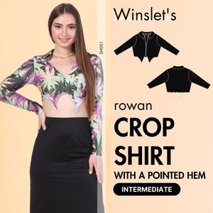 Shirt Pattern| Crop Top Pattern| Knit Top Pattern| Digital Pointed Hem Sewing Pattern| Pointed Hem Top PDF Sewing Pattern