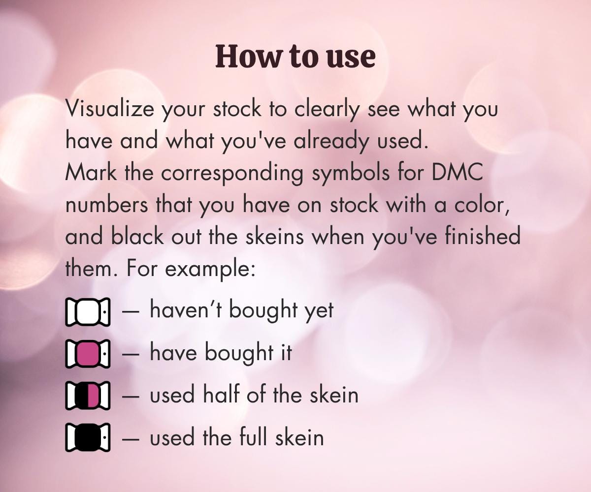 DMC Floss Inventory Chart - Statistics Visualization - Printable ...