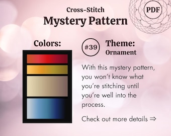 Mystery Cross-Stitch Pattern - Surprise Unique Colorful Pattern - Modern Embroidery Digital Scheme - Instant Download - Mystery box