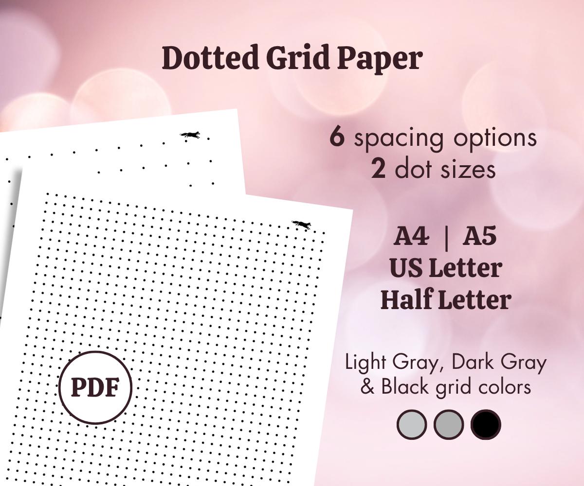 Dotted Graph Paper Bundle - Printable PDF Grid With Dots - Large, Small ...