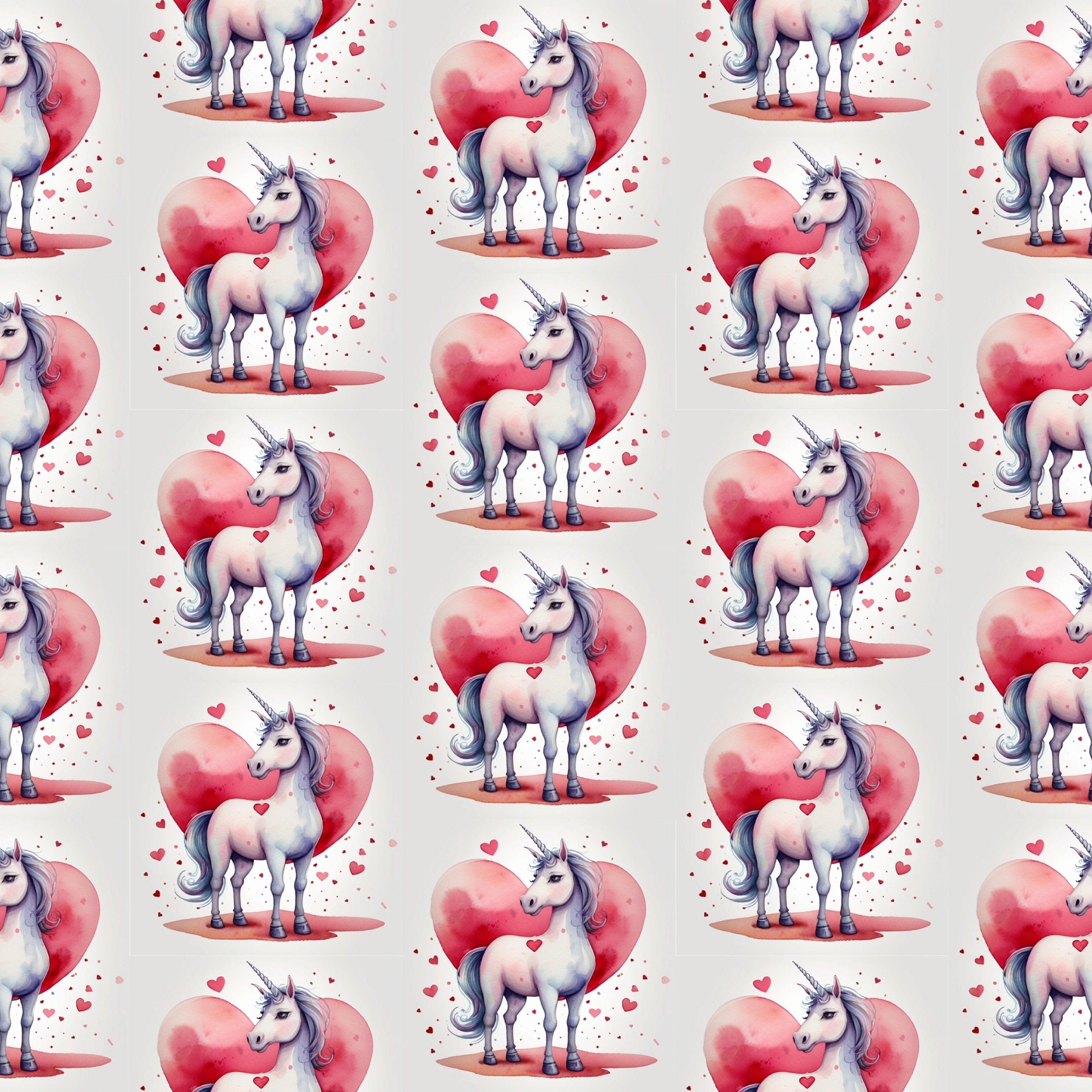 Unicorn Wrapping Paper, Gift for Valentine's Day, Digital Download ...