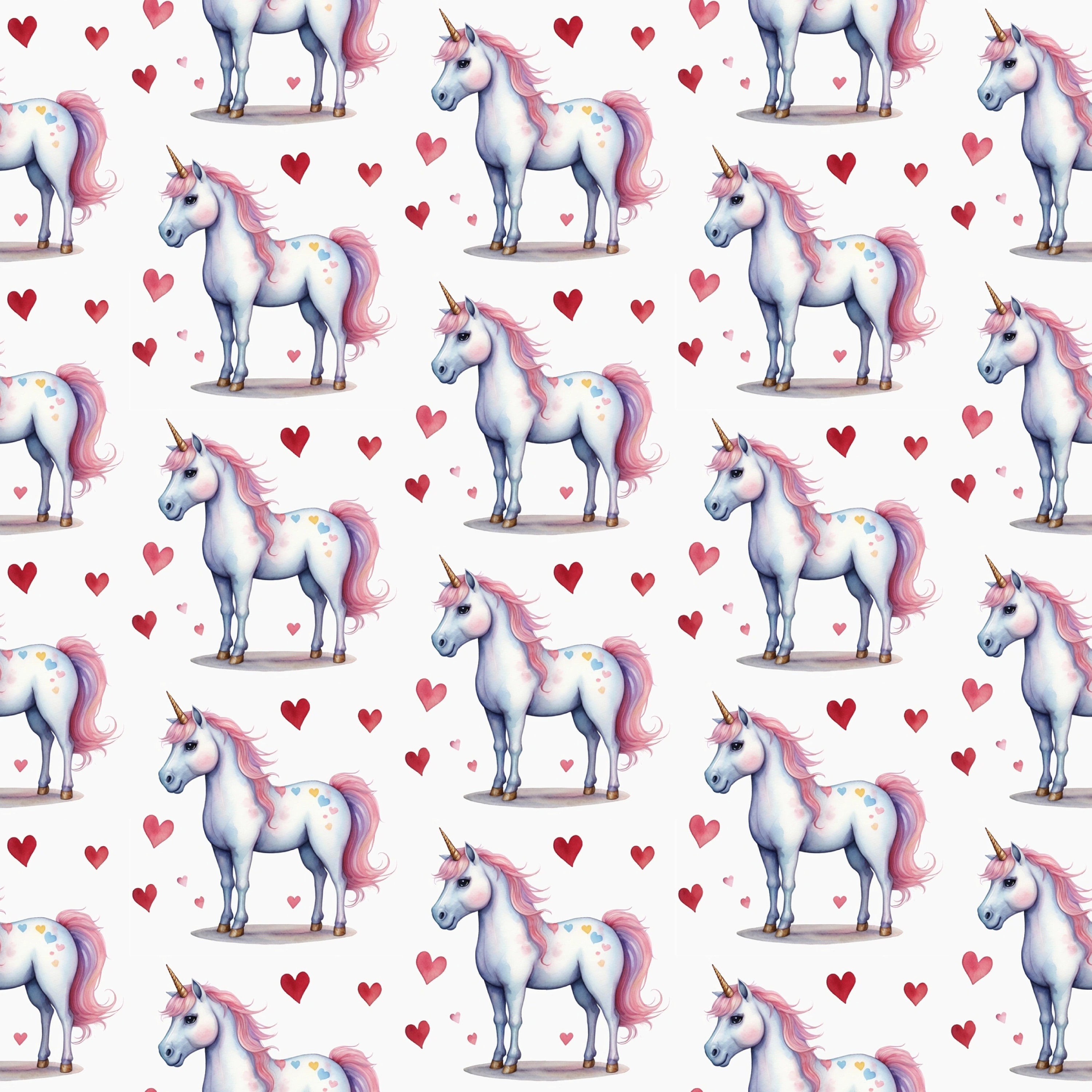 Unicorn Wrapping Paper, Gift for Valentine's Day, Digital Download ...