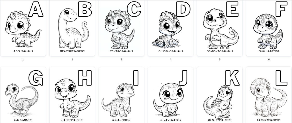 Coloring Pages Alphabet ABC 26 Species Of Dinosaurs Collections Coloring Pages Alphabet ABC 26 Species Of Dinosaurs Collections