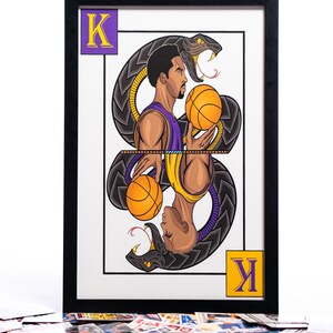 Kobe Bryant Poster, speelkaart Poster Print, Los Angeles Lakers Poster, Kobe Bryant Wall Art, Nba Wall Art, Kobe Bryant Gift