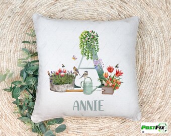 Female Gardeners Cushion | Personalised Garden Themed Cushion | Green Fingered Cushion Gift | Lady Garden Enthusiast | Allotment Cushion