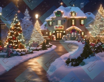 Christmas on Whoville Lane Background Image