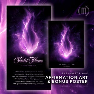 Bundle: Violet Flame of Saint Germain – Transformation / Transmutation – Affirmation Art & Transformation Poster