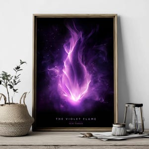 Llama Violeta de Saint Germain – Póster de Afirmación y Transformación, paquete 2 en 1