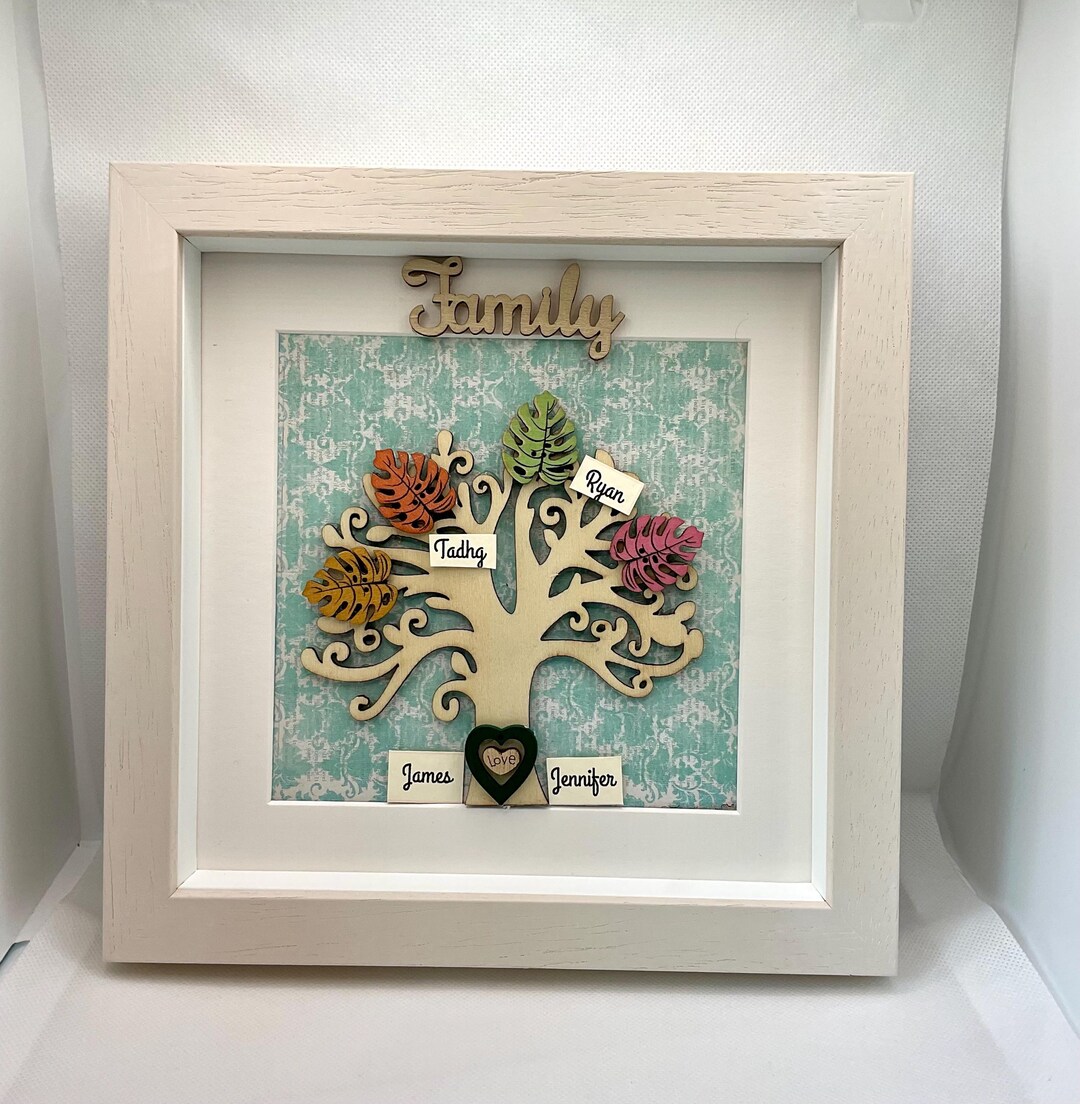 Personalised Family Tree Frame: Wooden Family History Gift - Etsy