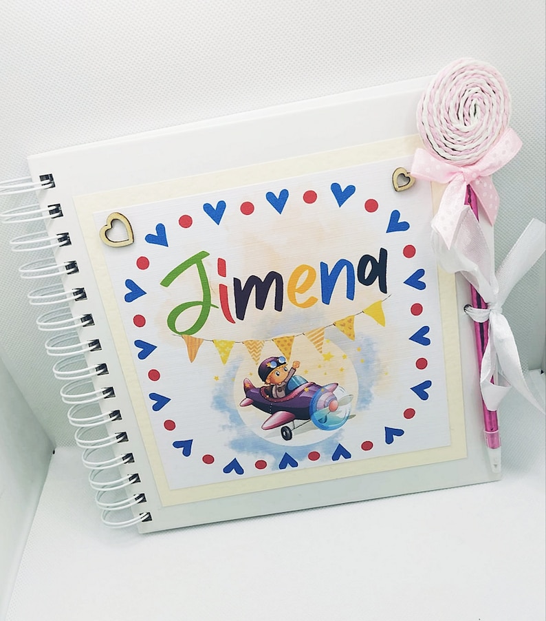 Kids photo album, personalised scrapbook, keepsake and photobook for kids birthdays, Christening, Communion, baby shower. Communion Album Heart