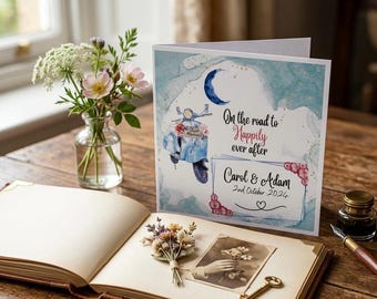 Handmade Personalised Wedding Card: Couple Keepsake Gift