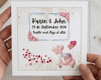 Personalised Wedding Card: Handmade Custom Name & Date Keepsake