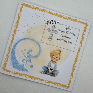 Carte de première communion - Première communion personnalisée, cadeau de communion fait main, cadeau souvenir. Coffret cadeau
