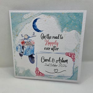 Carte de mariage personnalisée faite main - carte d'anniversaire personnalisable. Cadeau souvenir de mariage. Carte pour couple.