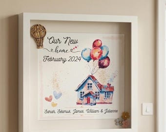 Cadre personnalisé pour nouvelle maison - cadeau de pendaison de crémaillère, souvenir de famille