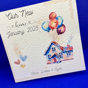 Handgemaakte gepersonaliseerde New Home-kaart - Custom housewarminggroet