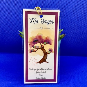 Personalised Laminated Bookmark: Teacher Appreciation Gift